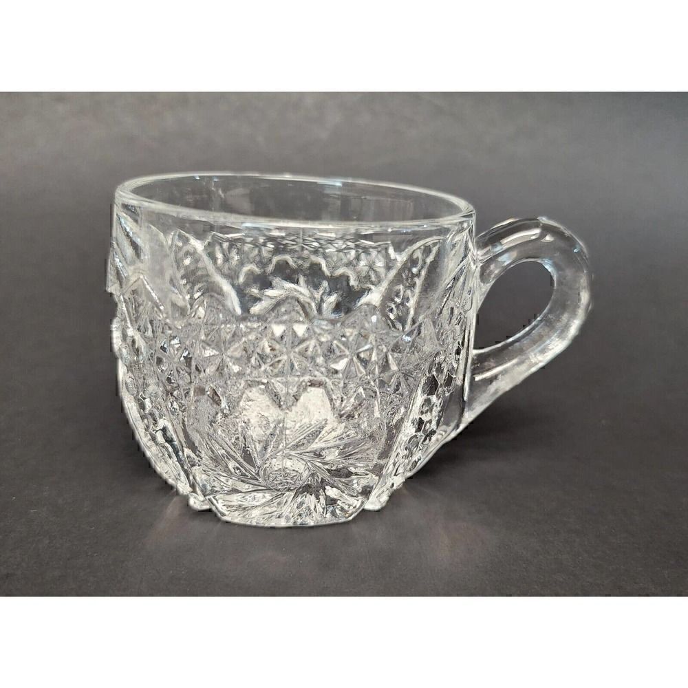 Vintage Fenton Punch cup coin dot Clear Glass Set Of 7 Rare No Chips Or …
